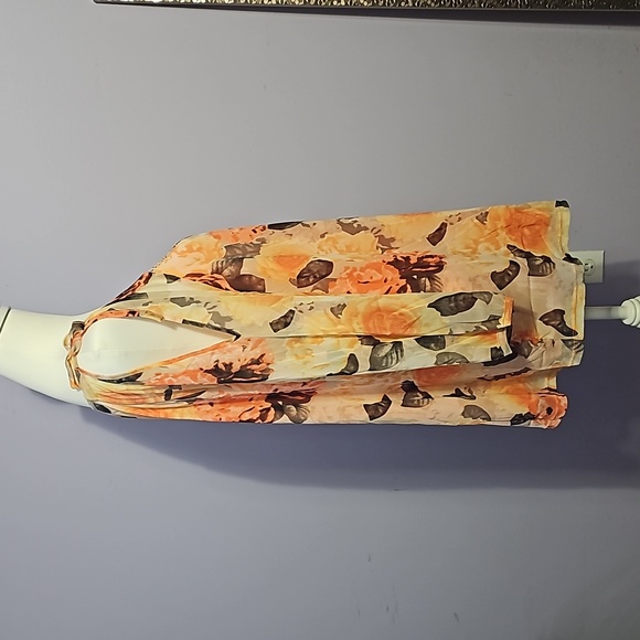 I-N-C International Concepts cold shoulder lined blouse 3X peach/black - Picture 2 of 11